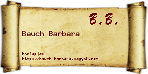 Bauch Barbara névjegykártya